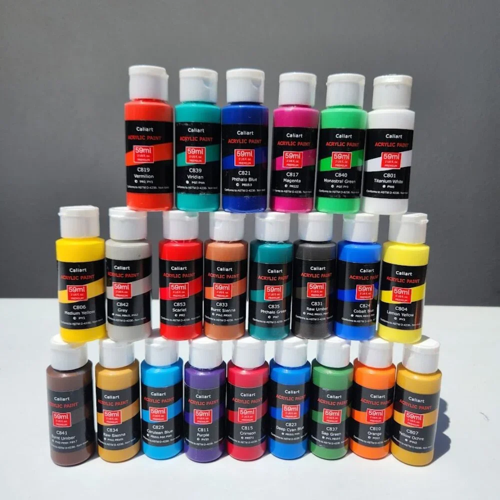 NEW 23 Bottles Caliart Acrylic Paint Bundle Set Colors Art Craft Paints Painting